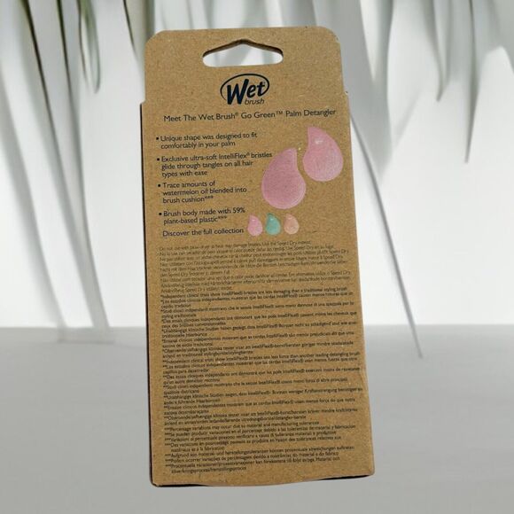 Wet Brush Go Green Palm Detangler - Pink, Watermelon Oil Infused Cushion - Picture 3 of 3